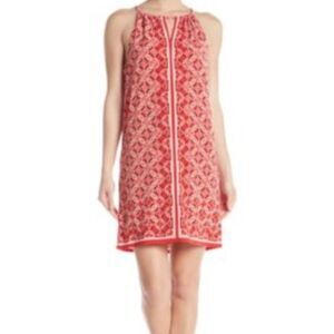 Max Studio Patterned‎ Halter Dress • Size L  Red Flowy & Feminine
